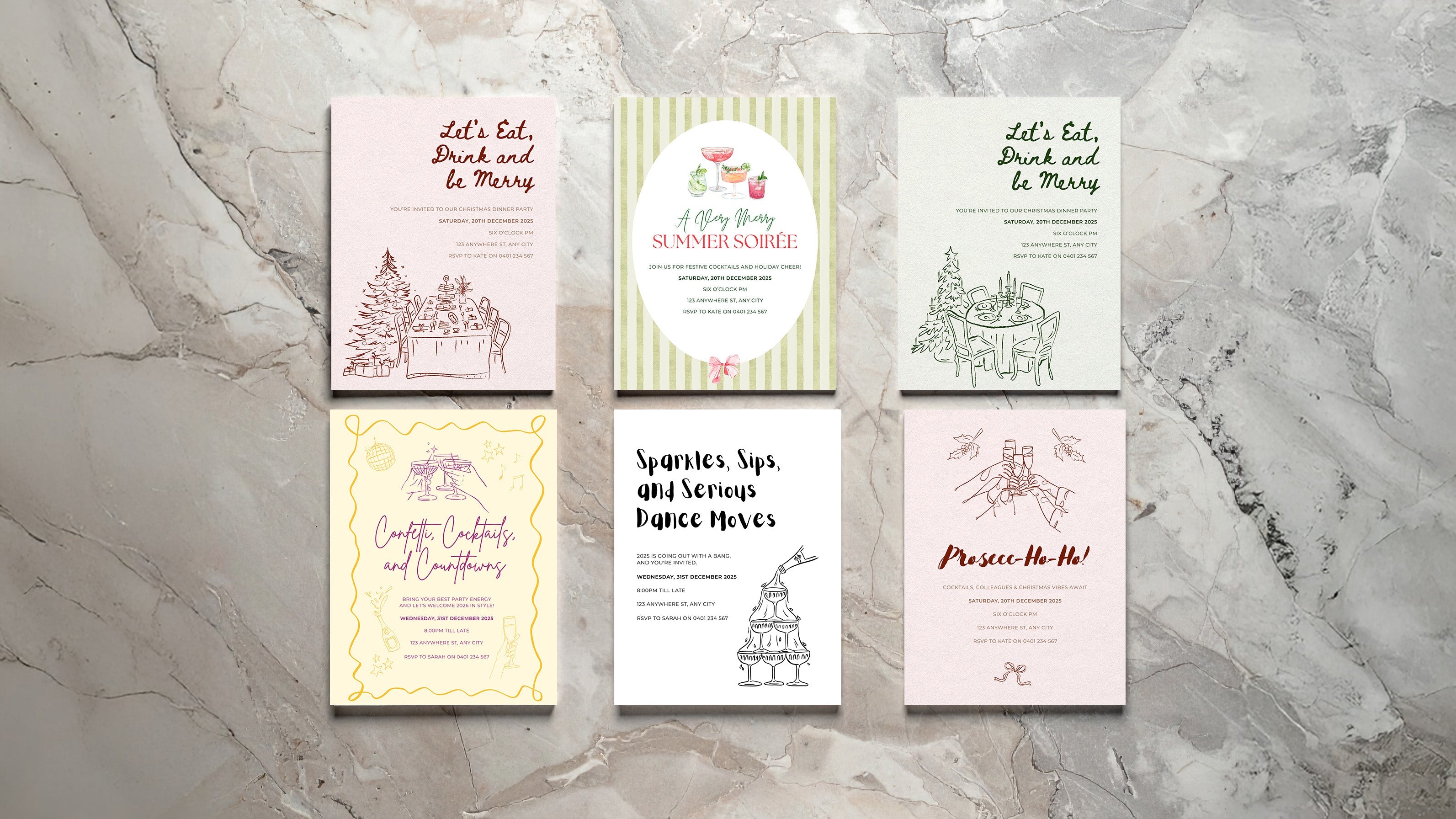 Festive event invitation template instant download pdf