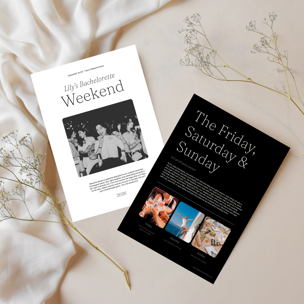 Bachelorette Weekend Magazine & Itinerary Template