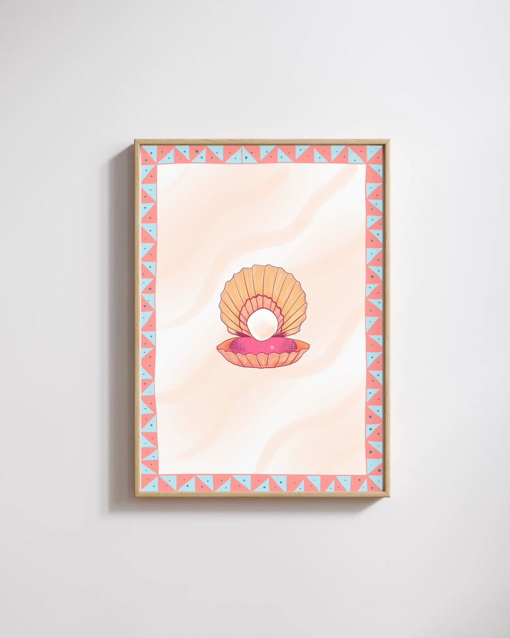Boho Coastal Clamshell Digital Wall Art