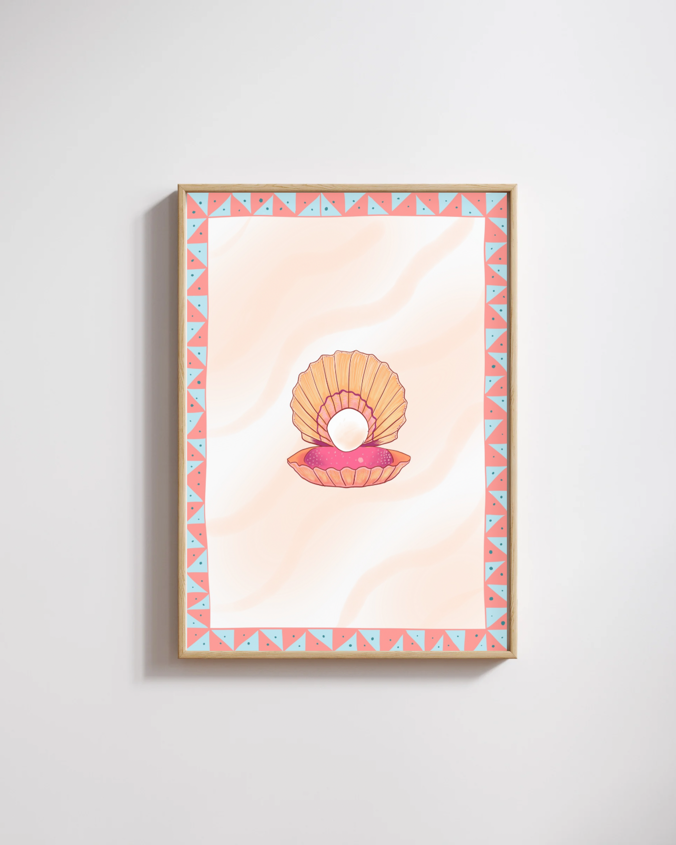 Boho Coastal Clamshell Digital Wall Art