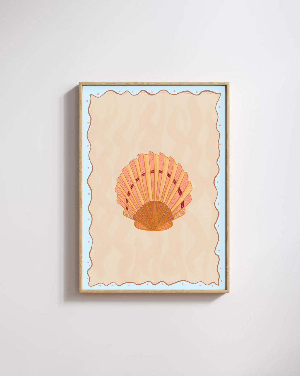 Boho Coastal Seashell Digital Wall Art