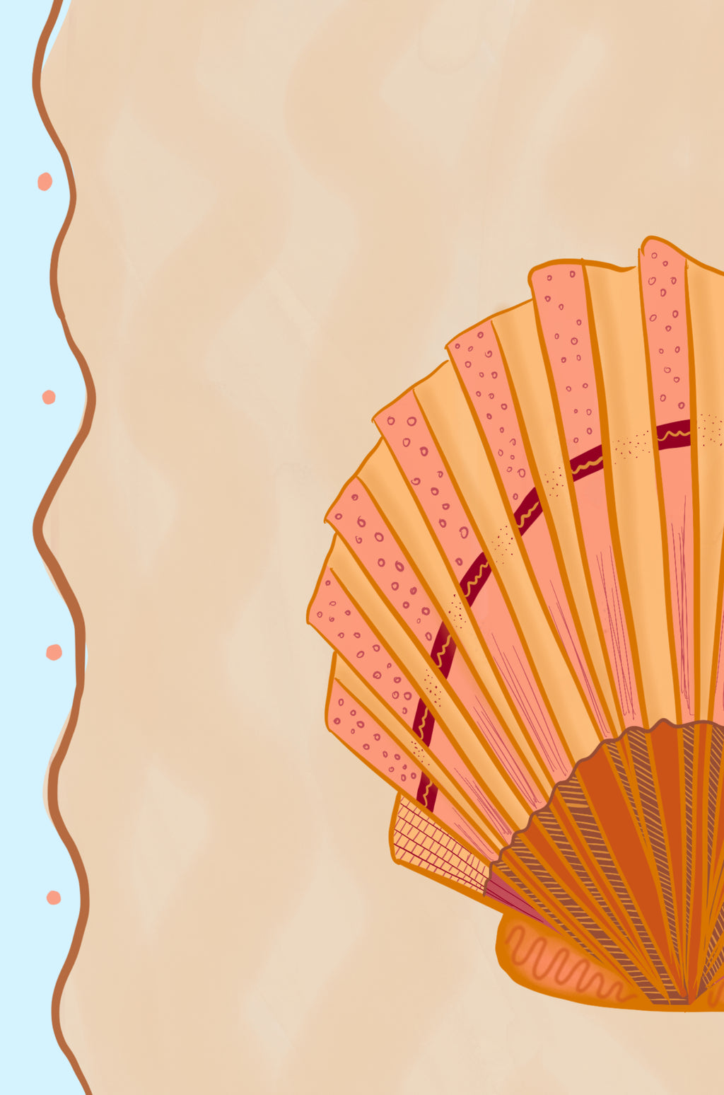 Boho Coastal Seashell Digital Wall Art