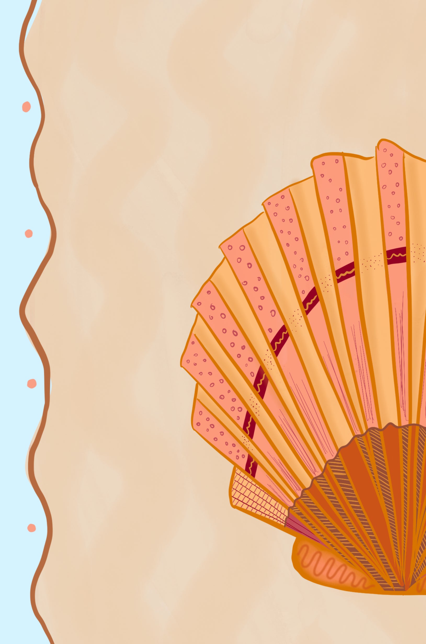 Boho Coastal Seashell Digital Wall Art