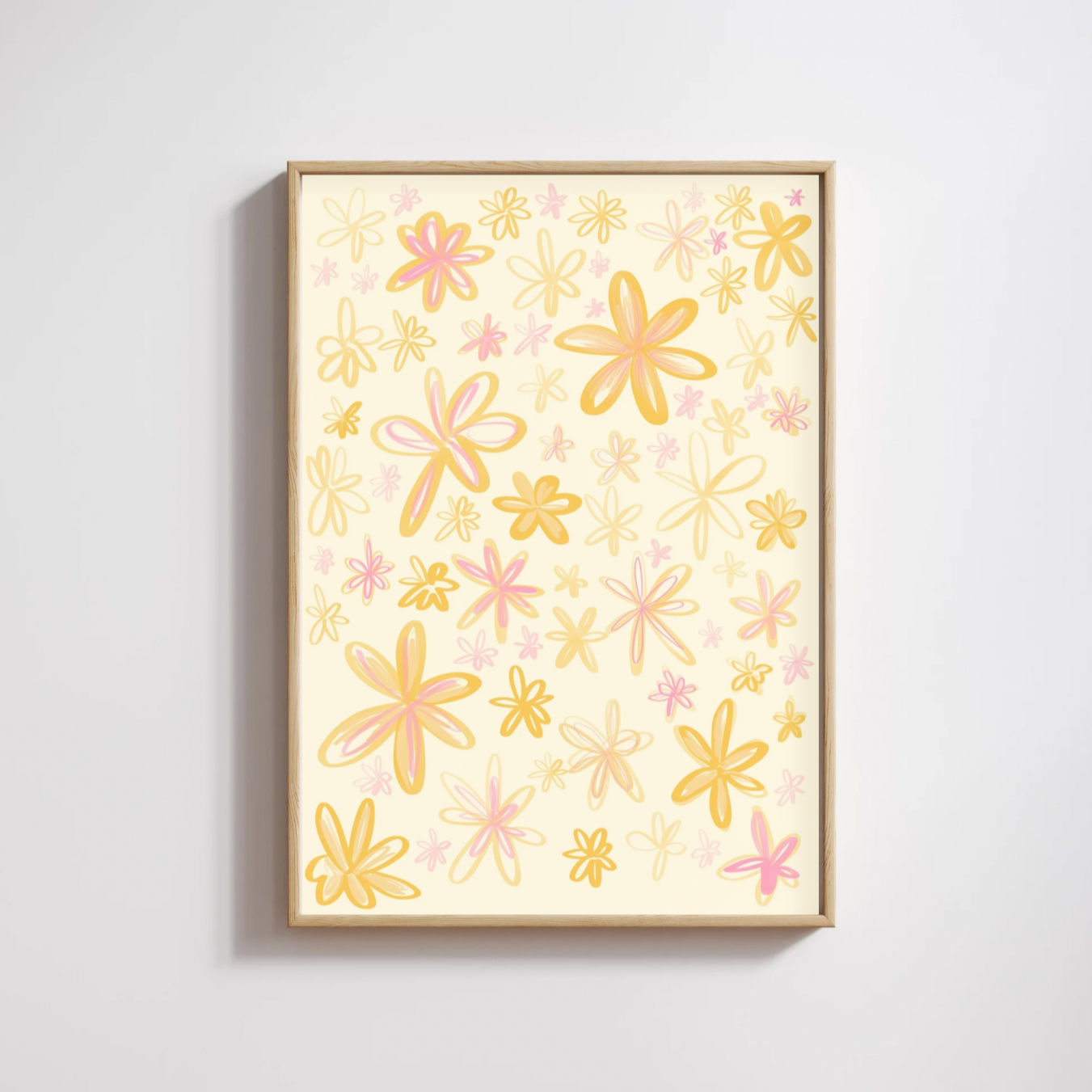 Yellow Flowers Collage Wall Art Digital Print