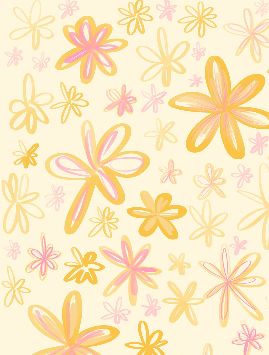 Yellow Flowers Collage Wall Art Digital Print