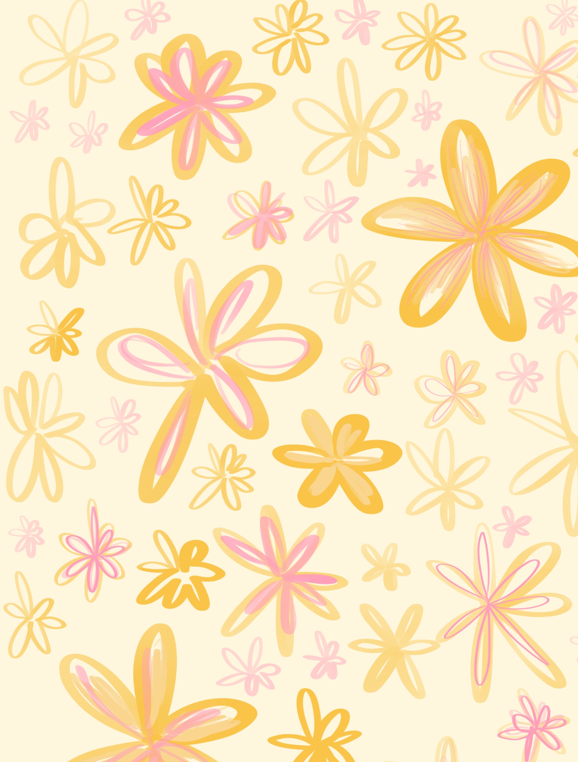 Yellow Flowers Collage Wall Art Digital Print