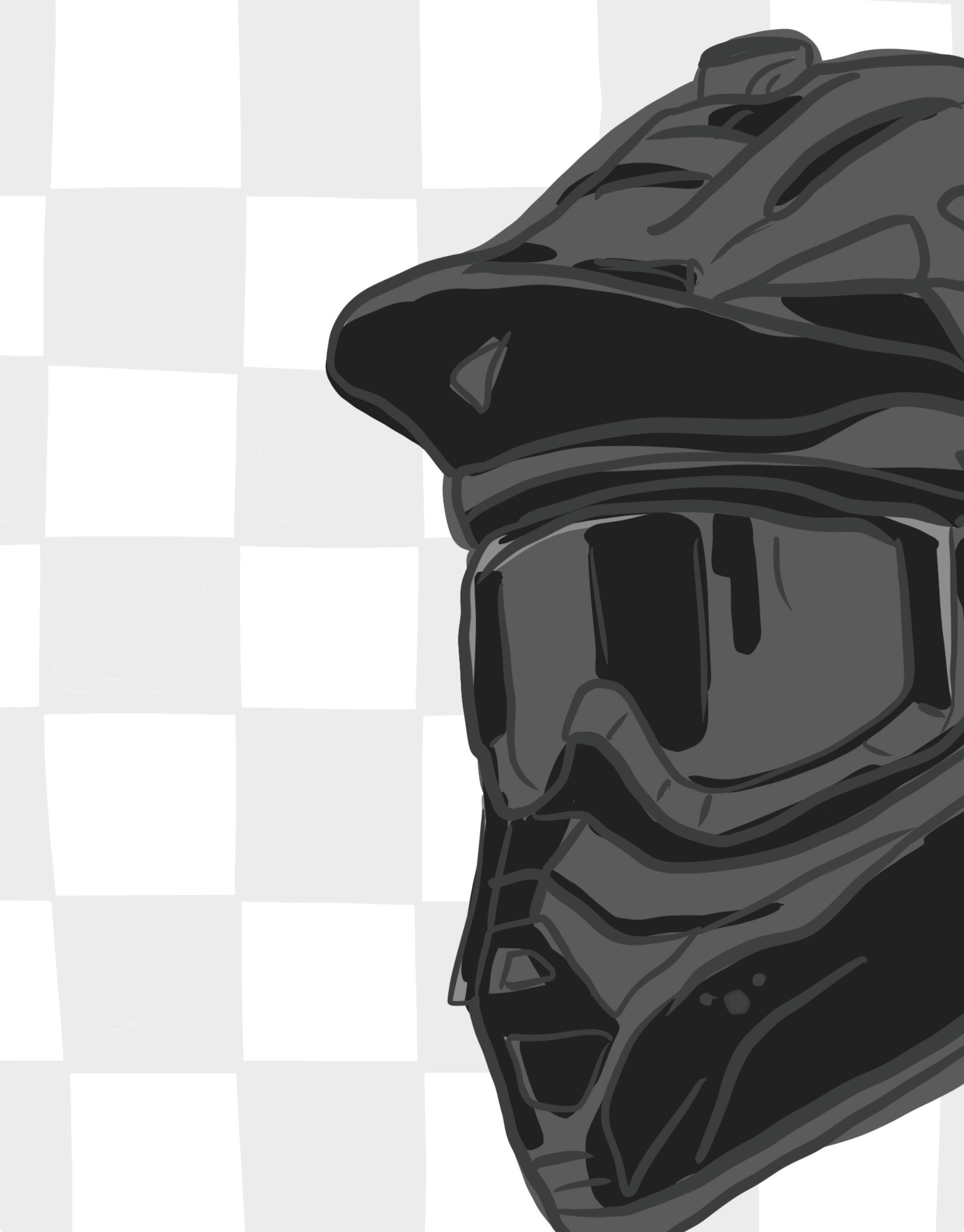 Dirt Motorbike Helmet Kids Digital Wall Art