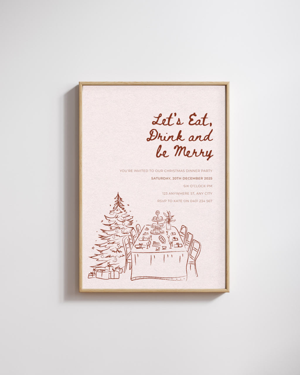 Christmas Dinner Party Digital Invitation